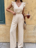 Flutter Sleeve Back Bow Jumpsuit_CWSJS00525