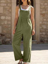 Mid-waist retro solid color loose casual fashion suspenders