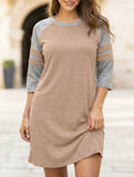 Color Block Short Sleeve Lounge Night Dress_CWSPJ00573
