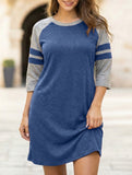 Color Block Short Sleeve Lounge Night Dress_CWSPJ00573