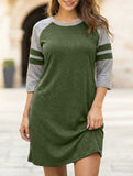 Color Block Short Sleeve Lounge Night Dress_CWSPJ00573