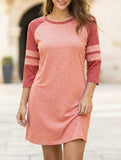 Color Block Short Sleeve Lounge Night Dress_CWSPJ00573