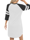 Color Block Short Sleeve Lounge Night Dress_CWSPJ00573