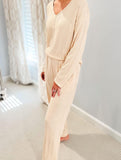 Ribbed Long Sleeve Pajama Set Two Piece_CWSPJ00579