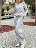 Ribbed Long Sleeve Pajama Set Two Piece_CWSPJ00579
