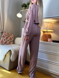 Ribbed Long Sleeve Pajama Set Two Piece_CWSPJ00579