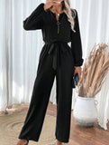 Casual Zip Neck Belted Jumpsuit_CWSR00159