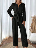 Casual Zip Neck Belted Jumpsuit_CWSR00159