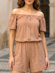 Off Shoulder Waist Romper