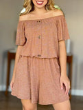 Off Shoulder Waist Romper