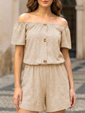 Off Shoulder Waist Romper