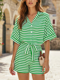 Ruffle V-Neck Sleeveless Belted Jumpsuit ??Elegant Solid Color Women's Jumpsuit