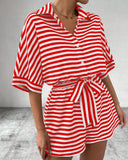 Ruffle V-Neck Sleeveless Belted Jumpsuit ??Elegant Solid Color Women's Jumpsuit