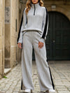 Oversized sweatshirt and wide-leg pants suit