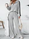 Oversized sweatshirt and wide-leg pants suit