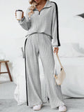 Oversized sweatshirt and wide-leg pants suit