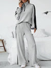 Oversized sweatshirt and wide-leg pants suit