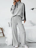 Oversized sweatshirt and wide-leg pants suit