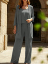 Round neck sleeveless vest wide-leg pants suit