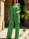 Round neck sleeveless vest wide-leg pants suit