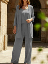 Round neck sleeveless vest wide-leg pants suit