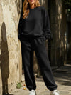 long-sleeved round-neck sweatshirt suit