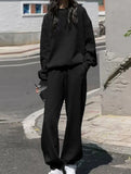 long-sleeved round-neck sweatshirt suit