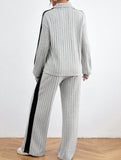 Loose sweatshirt and wide-leg pants suit