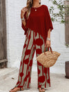 casual printed trouser suit