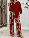 casual printed trouser suit
