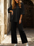 Casual round neck loose T-side suit