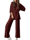 Casual round neck loose T-side suit