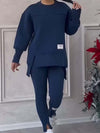irregular long-sleeved sweatshirt suit