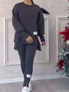 irregular long-sleeved sweatshirt suit