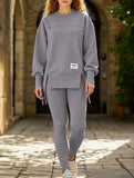 irregular long-sleeved sweatshirt suit