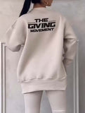 irregular long-sleeved sweatshirt suit