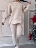 irregular long-sleeved sweatshirt suit
