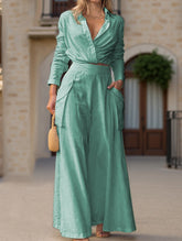 Fashionable two-piece shirt suit