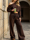 Casual off-shoulder two-piece set