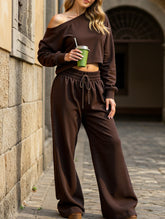 Casual off-shoulder two-piece set