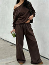 Casual off-shoulder two-piece set