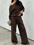Casual off-shoulder two-piece set