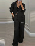 Casual wide-leg trouser suit