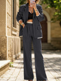Casual wide-leg trouser suit