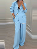 Casual wide-leg trouser suit