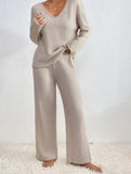 V-neck loose-fitting casual long-sleeved suit