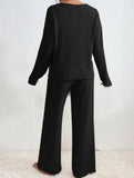 V-neck loose-fitting casual long-sleeved suit