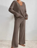 V-neck loose-fitting casual long-sleeved suit