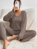 V-neck loose-fitting casual long-sleeved suit
