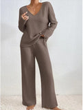 V-neck loose-fitting casual long-sleeved suit